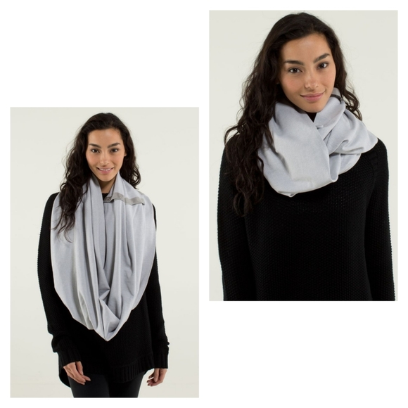 Lululemon Vinyasa Scarf - Rulu - Wee Stripe White Heathered Medium Grey - Picture 7 of 8